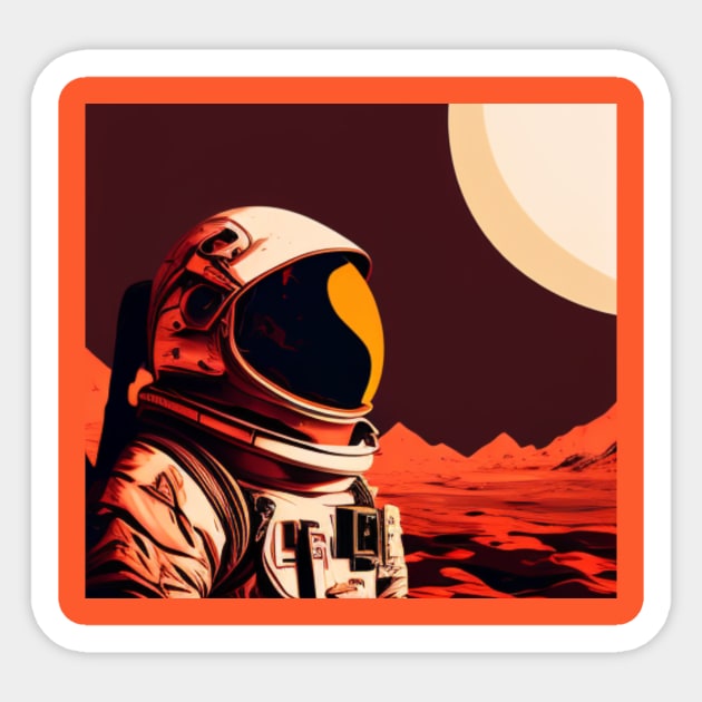 Astronaut on Mars Sticker by Star Scrunch